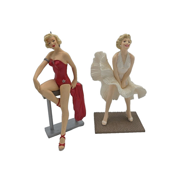 Lot of 2 VTG 90s Hallmark Keepsake Marilyn Monroe Holiday Christmas Ornaments - Picture 1 of 9